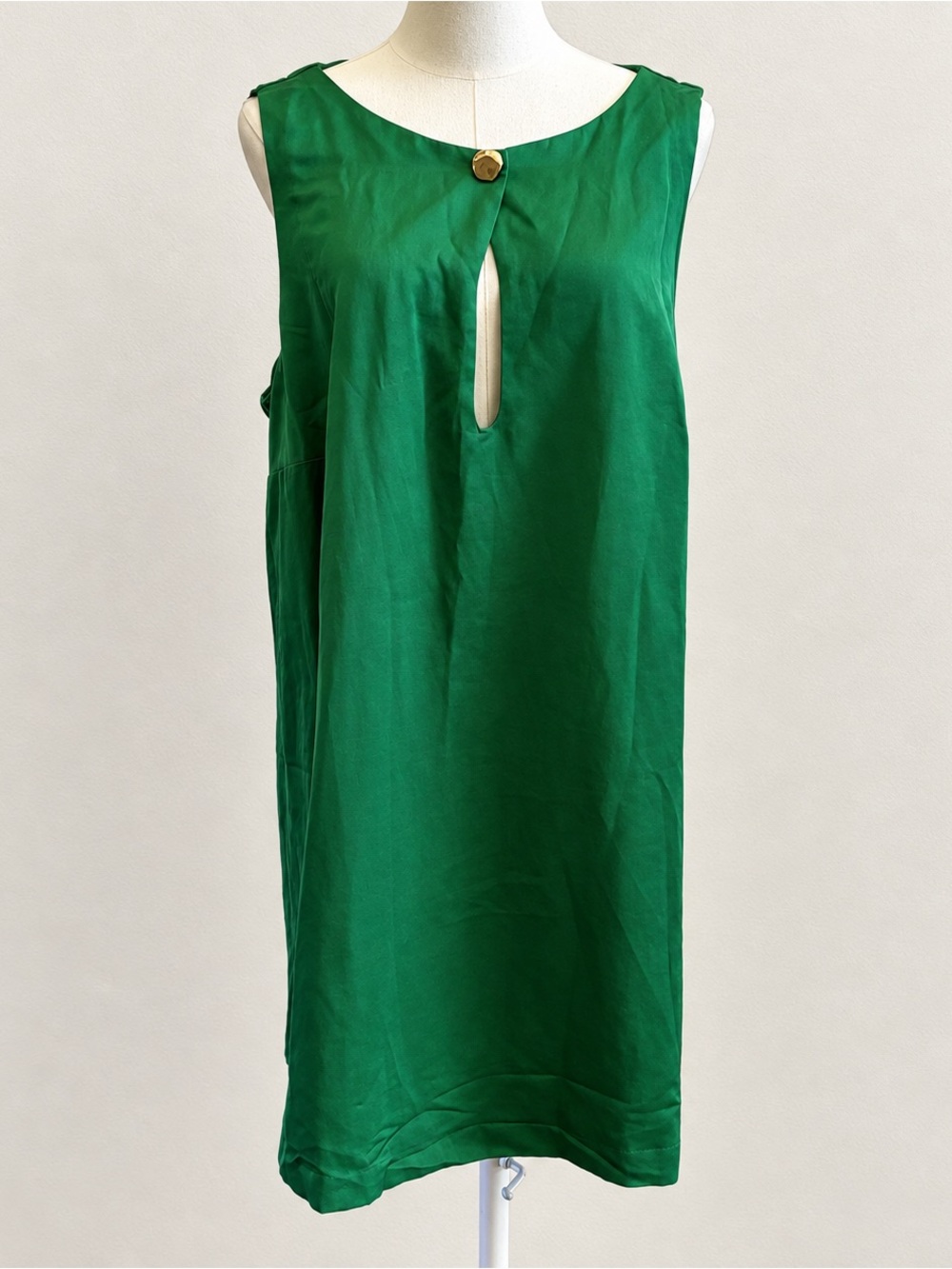 NWT H&M Linen Blend Shift Dress XXL Emerald Green Sleeveless Vacation
